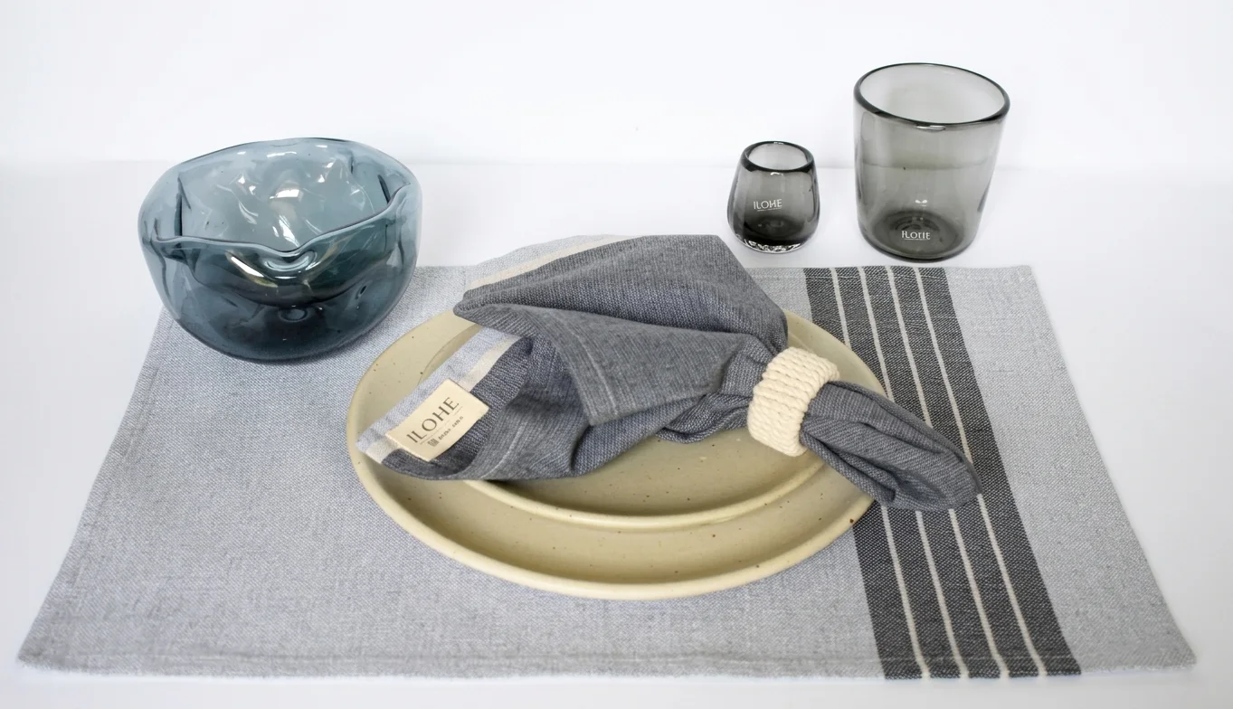 Combinación de textiles y vidrio de la colección 8